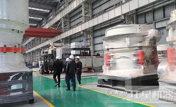 多缸液壓圓錐破碎機，自動化程度高，液壓馬達調整排料口