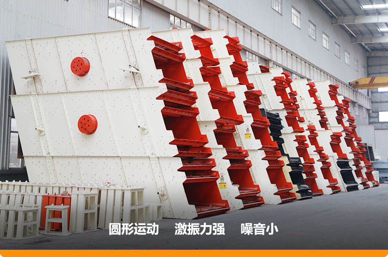 圓振動篩，篩孔尺寸為5-80mm，處理能力32-276t/h