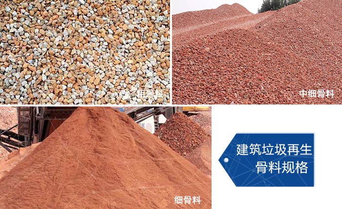 多種不同規(guī)格的建筑垃圾骨料，可代替機制砂 