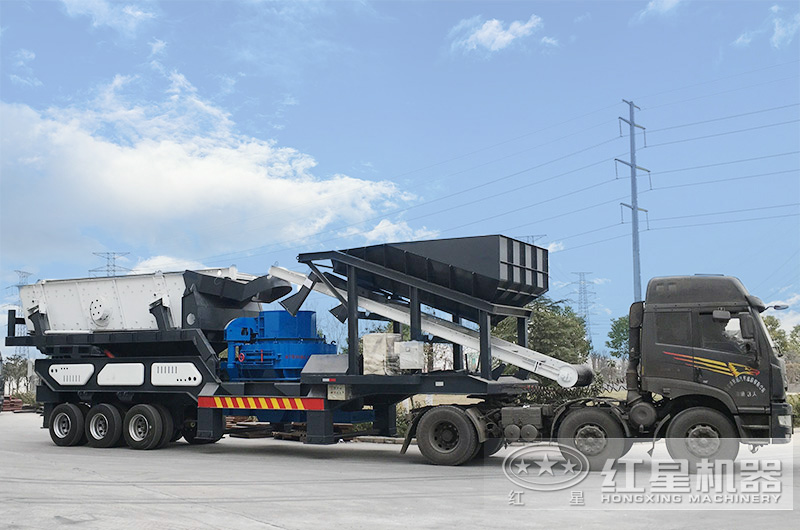 輪胎式移動(dòng)車(chē)載打砂機(jī)，車(chē)頭拉著走，輕松上路安裝便捷