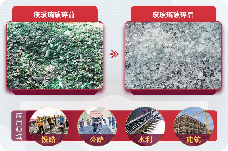 廢玻璃粉碎后用途廣，供不應(yīng)求